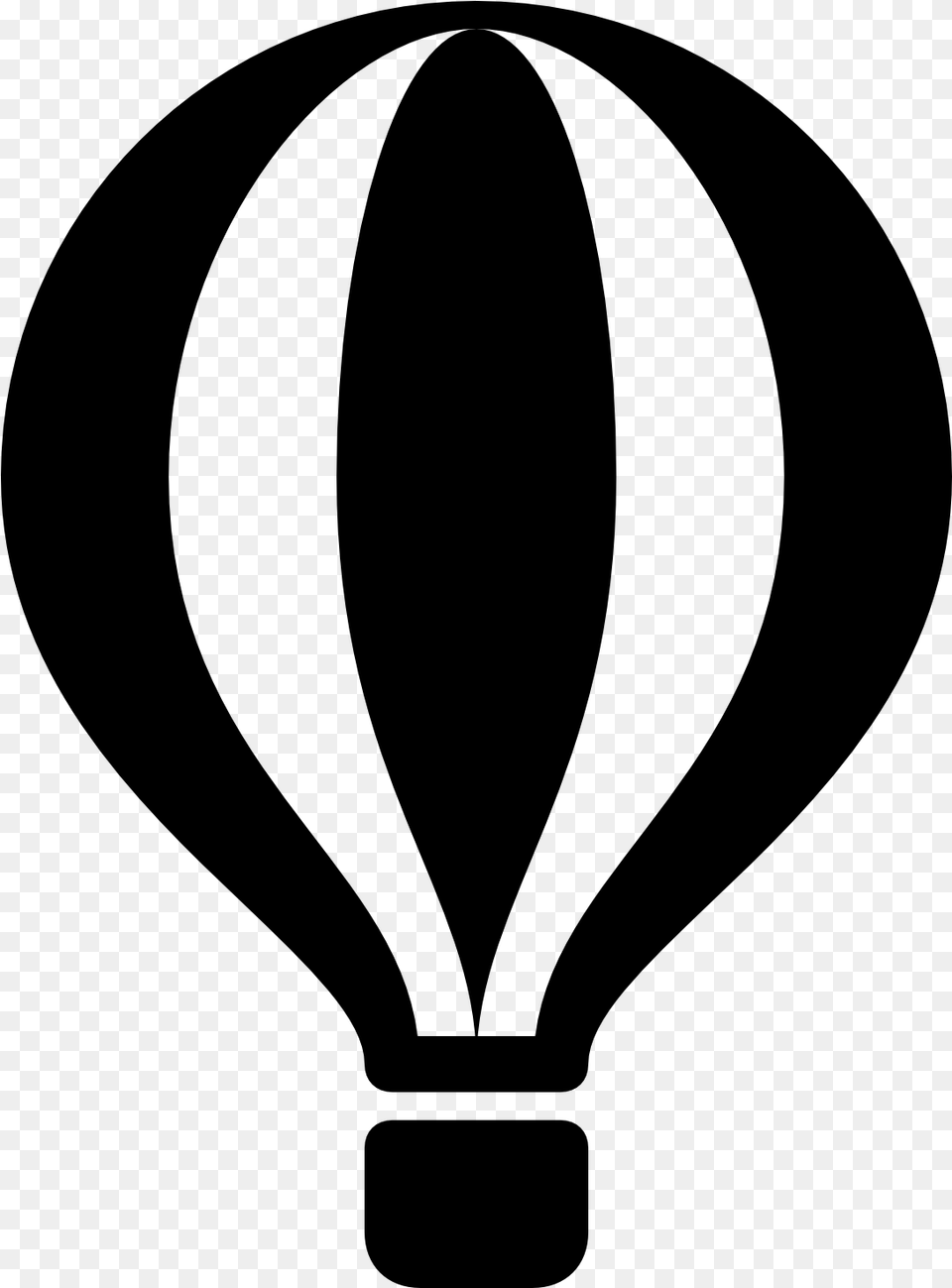 Hot Air Balloon Silhouette, Gray Png