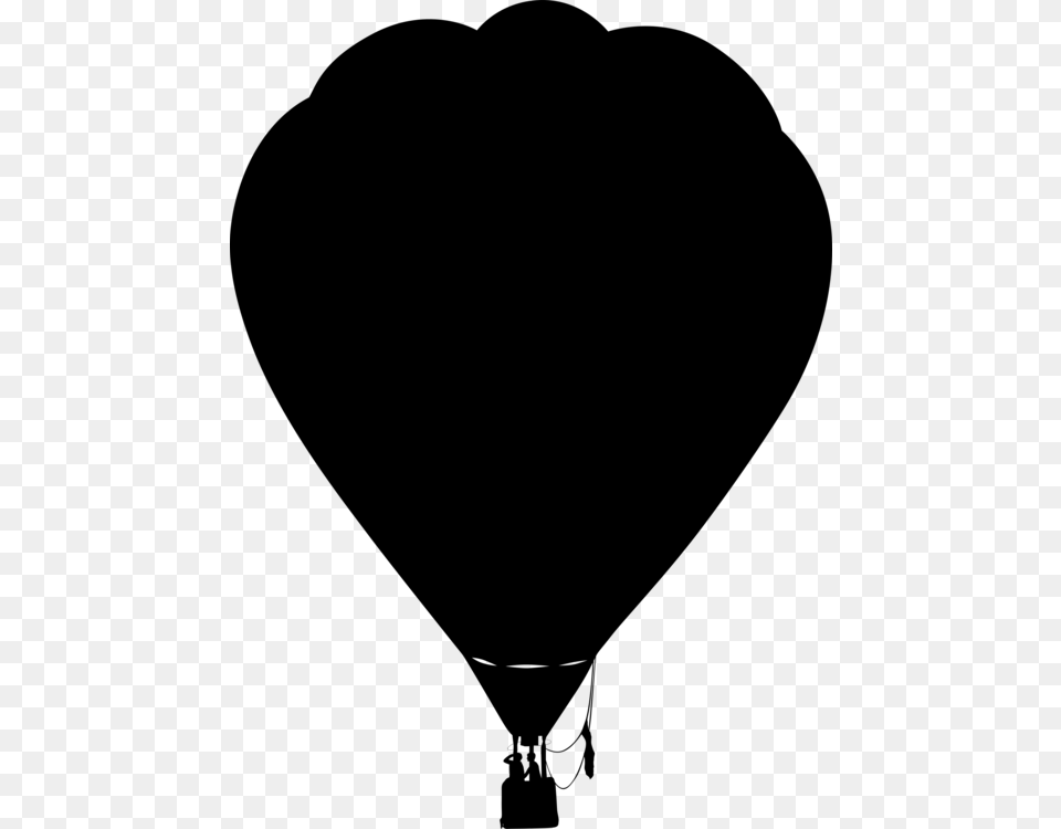 Hot Air Balloon Silhouette Drawing Download, Gray Png