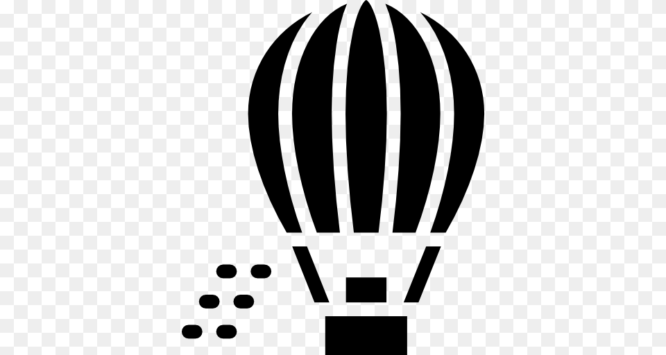 Hot Air Balloon Transportation Flight Transport Icon, Gray Free Transparent Png