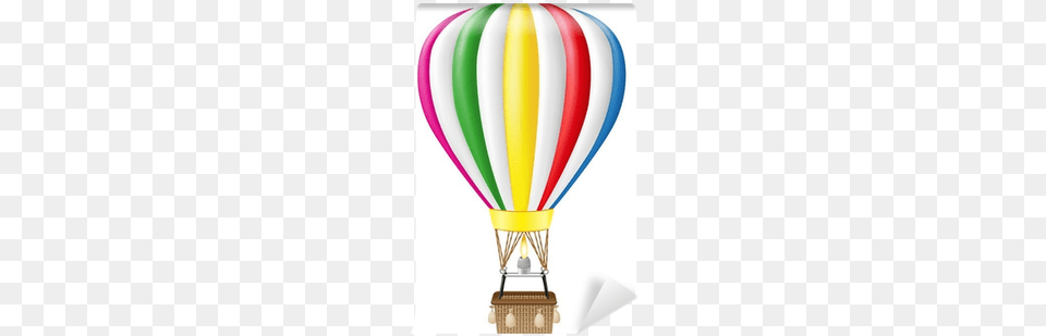 Hot Air Balloon Vector Illustration Wall Mural Pixers Danke Heiluft Ballon Regenbogen Postkarte Postkarte, Aircraft, Hot Air Balloon, Transportation, Vehicle Free Transparent Png