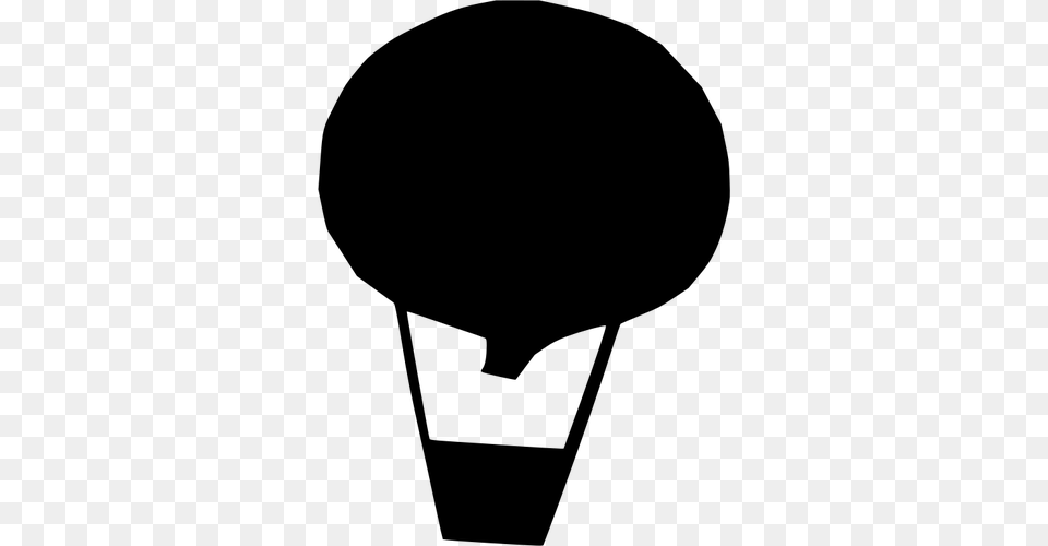 Hot Air Balloon Vector Silhouette, Gray Png