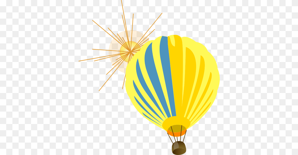 Hot Air Balloon With Sun, Aircraft, Hot Air Balloon, Transportation, Vehicle Png