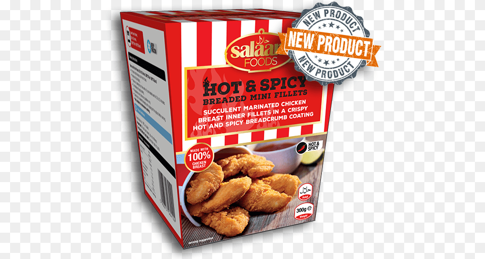 Hot And Spicy Breaded Mini Fillets Hot And Spicy Salaam Foods, Food, Fried Chicken, Nuggets Png