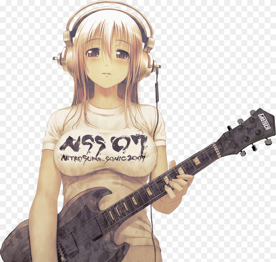 Hot Anime Girl Anime Render Girl Hd, Child, Female, Guitar, Musical Instrument Free Png Download