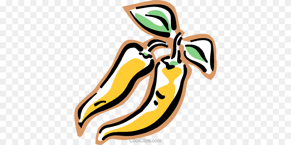 Hot Banana Peppers Royalty Vector Clip Art Illustration, Food, Fruit, Plant, Produce Free Png