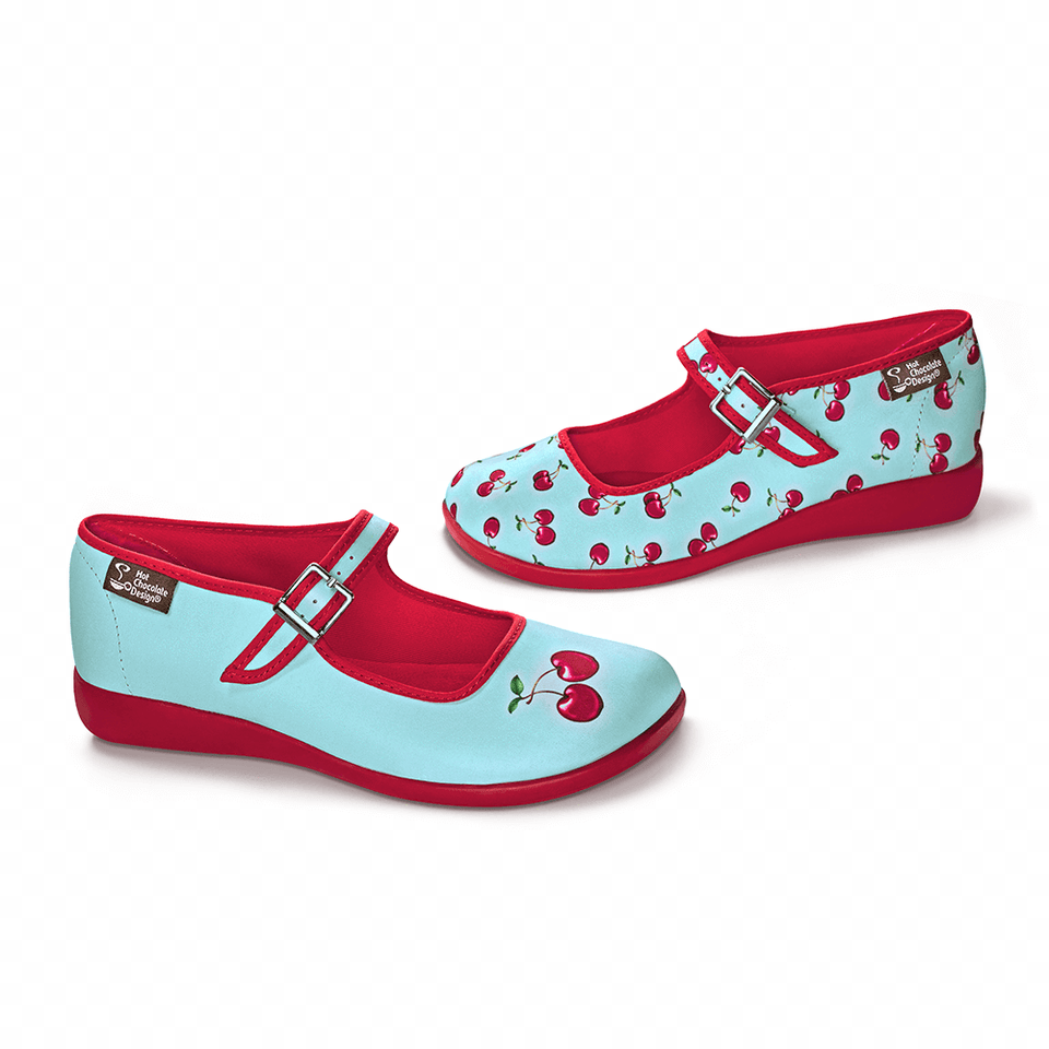 Hot Chocolate Design Cherry Womens Mary Jane Flat Shoes Slip On Shoe, Clothing, Footwear, Sneaker Free Png Download