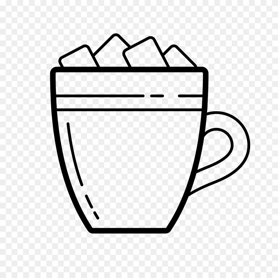 Hot Chocolate With Marshmallows Icon, Gray Free Png