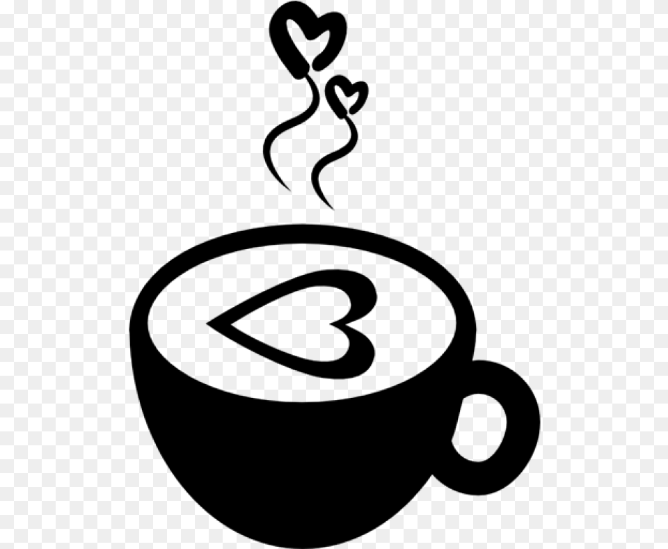 Hot Coffee Cup With Hearts Svg Icon Free Download Transparent Coffee Icon, Gray Png Image