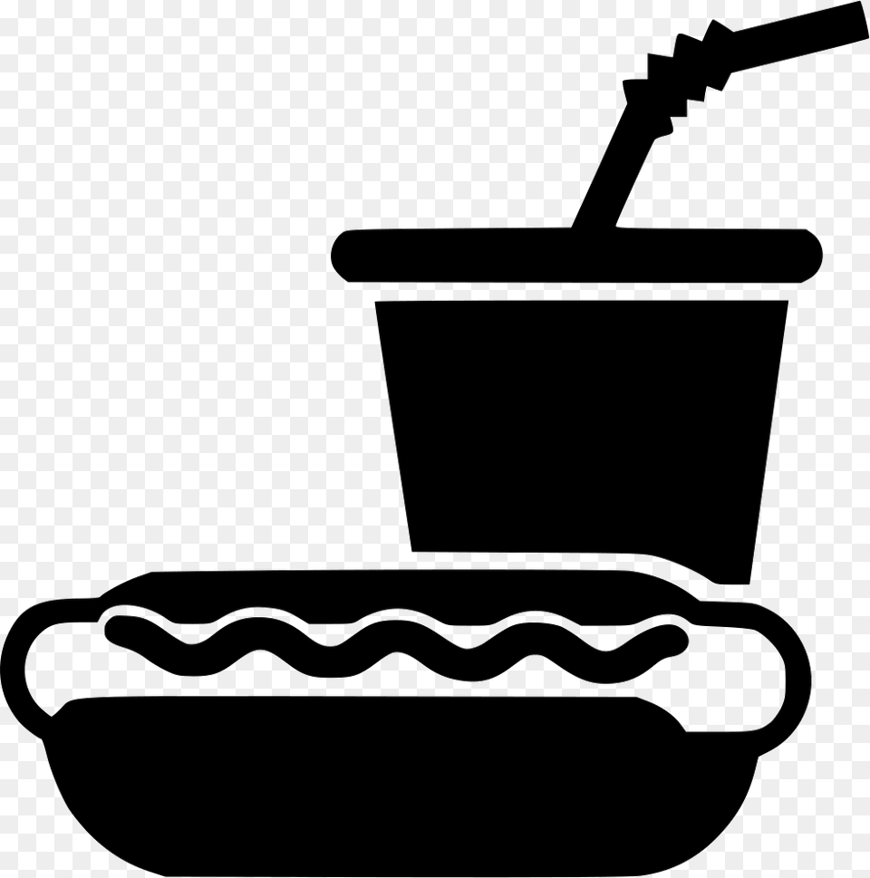 Hot Dog Clip Art Icon French Fries, Stencil, Bowl, Device, Grass Free Png