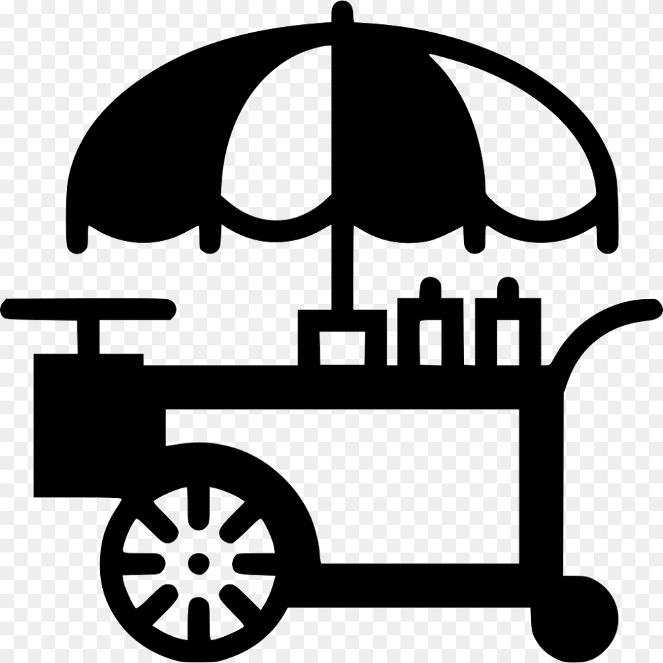 Hot Dog Clipart Svg Food Cart Icon, Stencil, Machine, Wheel, Device Png