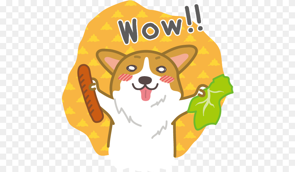Hot Dog Corgi Messages Sticker Wow Pet Clipart, Baby, Person, Face, Head Free Transparent Png
