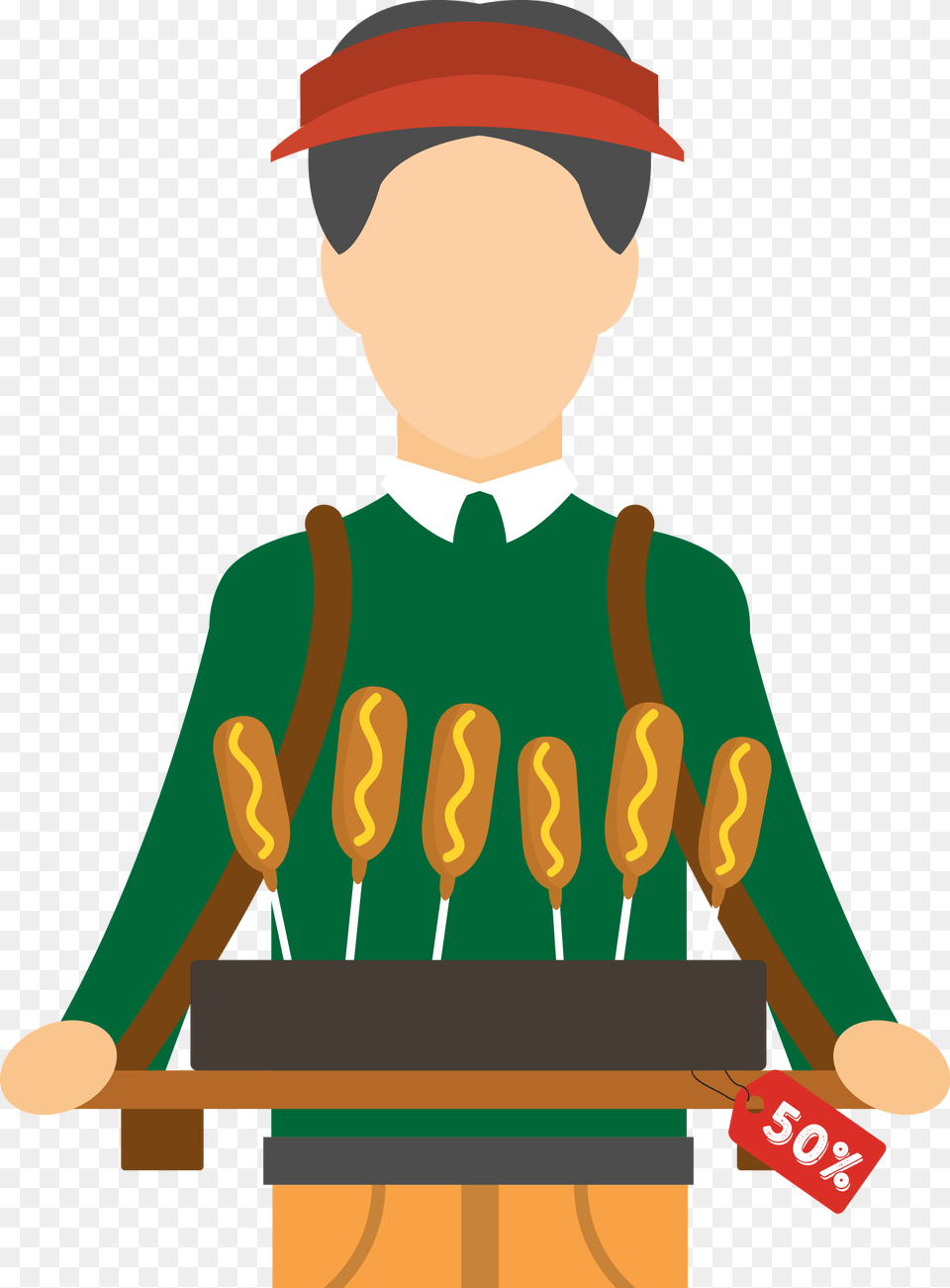 Hot Dog Sausage Hamburger Fast Food French Fries Vendor Cartoon, People, Person, Baby, Crowd Free Png