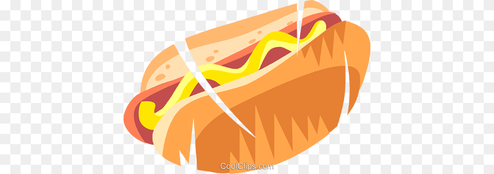 Hot Dog With Mustard Royalty Free Vector Clip Art Illustration, Food, Hot Dog Png