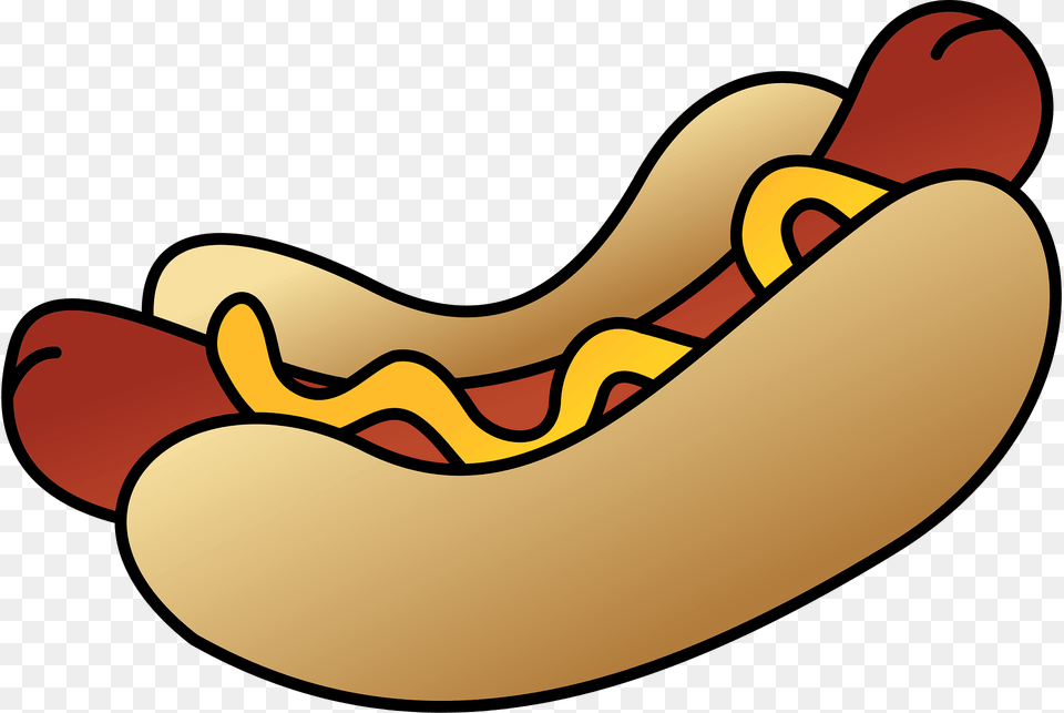 Hot Dog With Sausage Bun And Mustard Clipart, Food, Hot Dog, Dynamite, Weapon Png