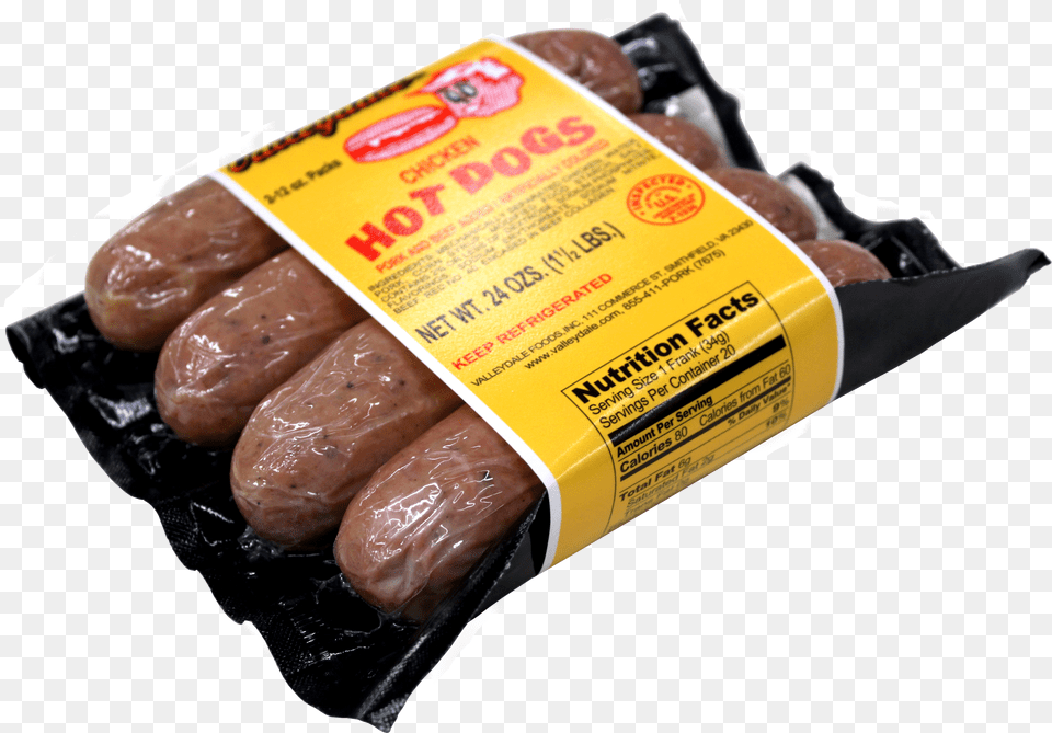 Hot Dogs Labeled By Ultrasonic Banding Machine Lincolnshire Sausage, Food, Hot Dog, Bread Free Png