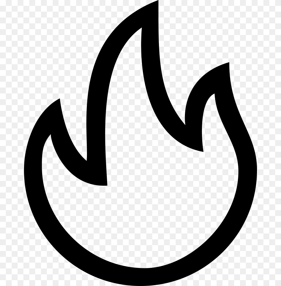 Hot Interface Symbol Of Fire Flames Outline Icon Stencil, Bow, Weapon Free Png Download