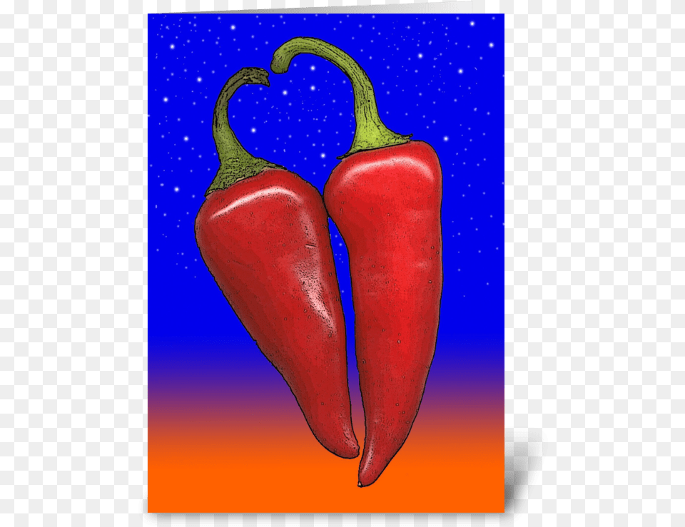Hot Pepper Love Greeting Card Tabasco Pepper, Food, Produce, Bell Pepper, Plant Png Image