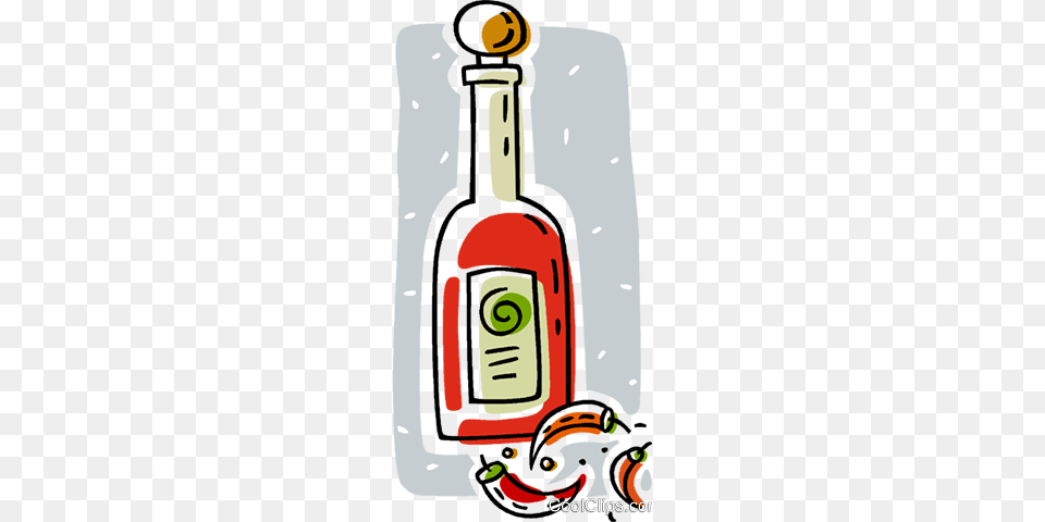 Hot Pepper Sauce Royalty Vector Clip Art Illustration, Alcohol, Beverage, Liquor, Bottle Free Transparent Png