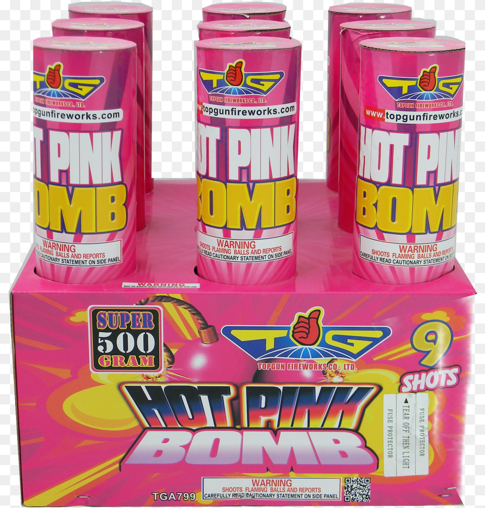 Hot Pink Bomb 9 Shot 3 Shot, Tape, Can, Tin, Gum Free Transparent Png