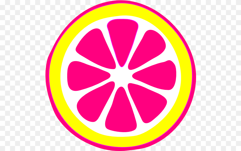 Hot Pink Lemon Slice Clip Art Vector Clip Art Orange Slice Clipart, Citrus Fruit, Food, Fruit, Grapefruit Png Image
