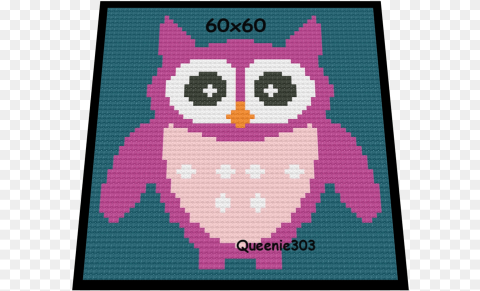 Hot Pink Owl Cross Stitch, Applique, Home Decor, Pattern, Rug Png Image