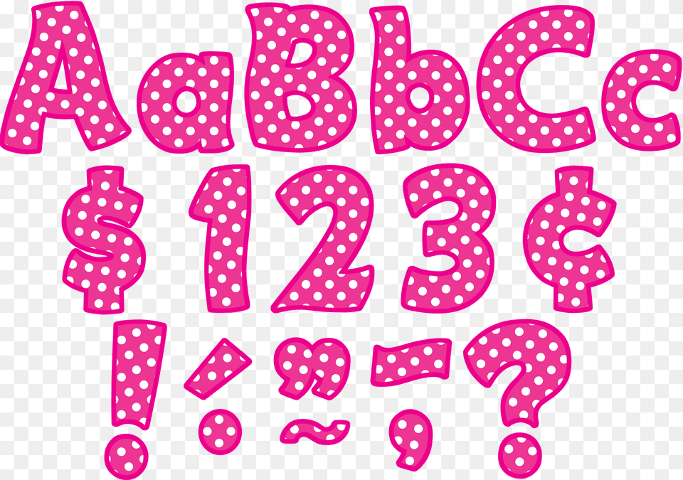 Hot Pink Polka Dots Funtastic Pink Polka Dot Letters, Pattern, Number, Symbol, Text Png
