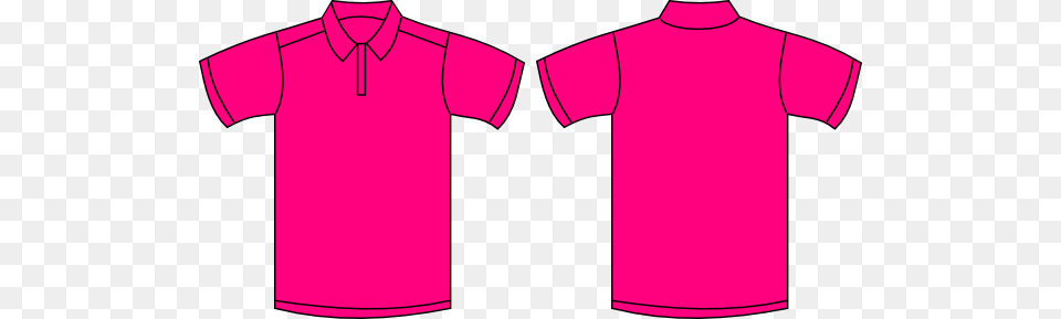 Hot Pink Short Sleeved Polo Shirt Clip Art, Clothing, T-shirt Png Image
