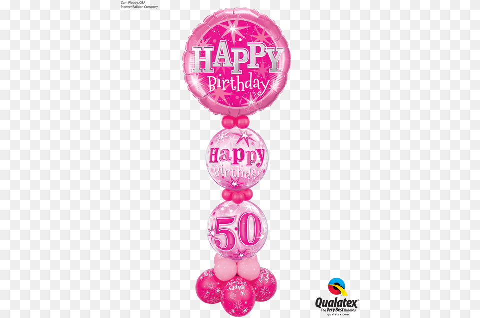 Hot Pink Sparkle Happy Birthday Foil Balloon Png Image