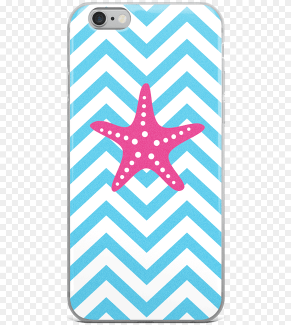 Hot Pink Starfish On Blue Chevron Iphone Case Cute Phone Case Patterns, Electronics, Pattern, Mobile Phone Free Transparent Png