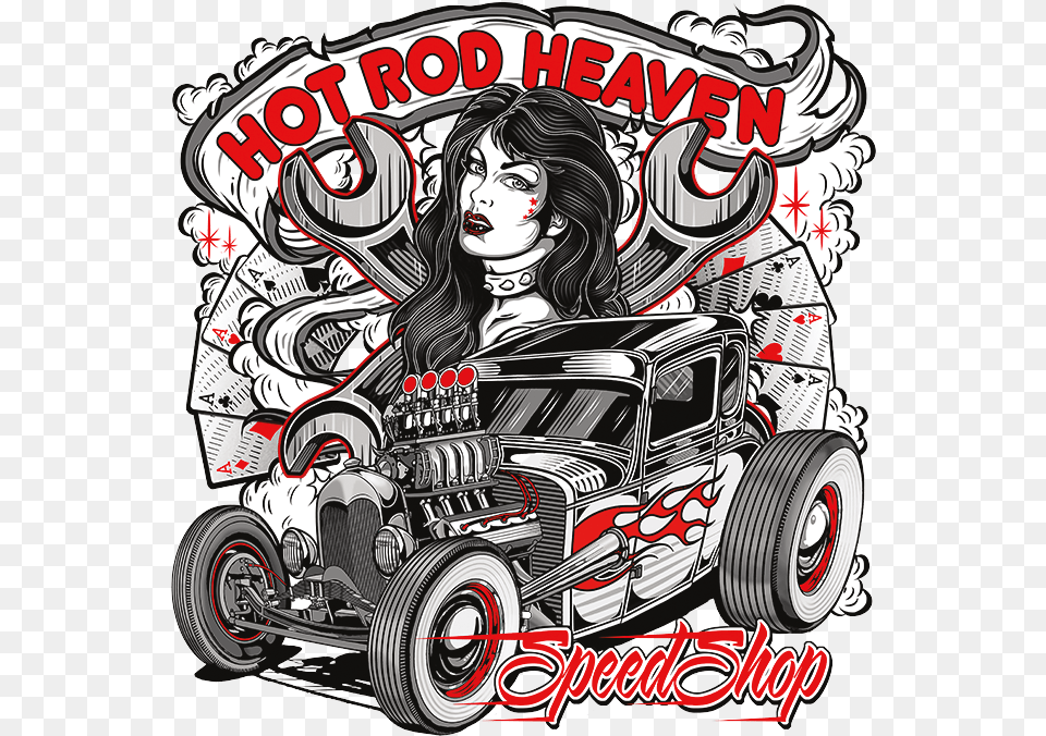 Hot Rod Heaven Speed Shop Hot Rod, Book, Publication, Comics, Wheel Free Png Download