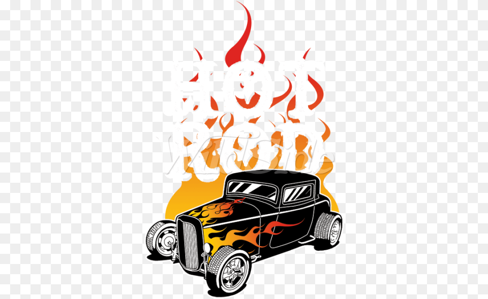 Hot Rod With Flames Picture Stock Clip Art, Advertisement, Poster, Book, Vehicle Free Png