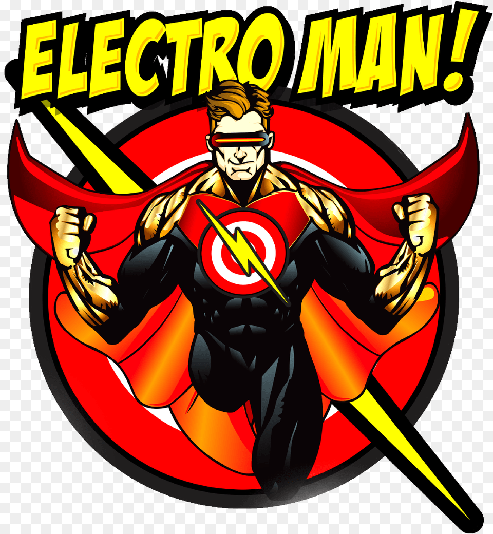 Hot Shot Electric Electroman Cartoon, Book, Comics, Publication, Person Free Transparent Png