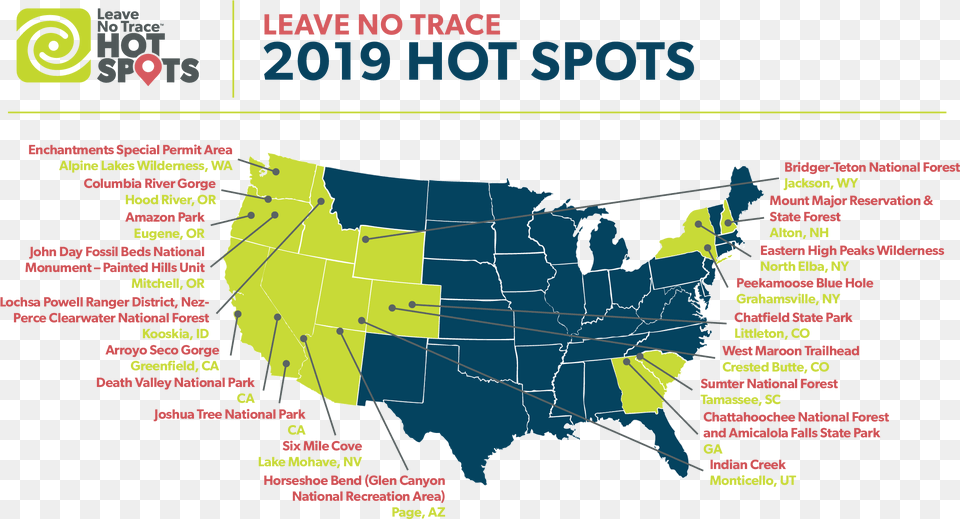 Hot Spots Announced Leave No Trace Hot Spots Hot Spots, Chart, Plot, Map, Outdoors Free Png