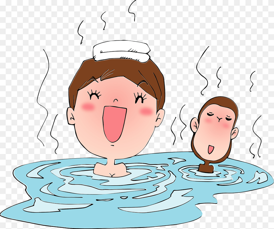 Hot Spring Bathing Clipart, Face, Head, Person, Baby Free Png Download