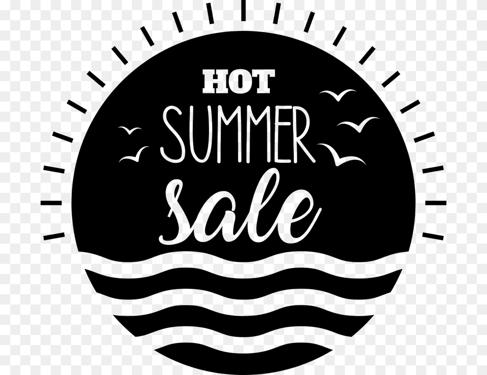 Hot Summer Sale Sticker Illustration, Gray Png