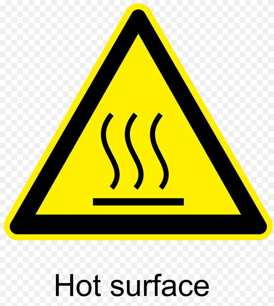 Hot Surface Warning Sign Clipart, Symbol, Road Sign, Triangle Free Png