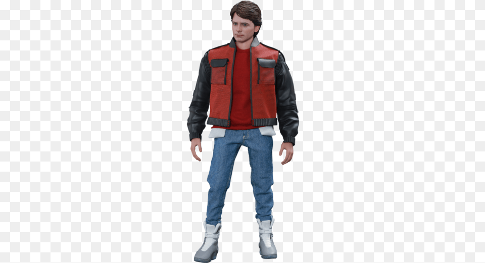 Hot Toys Back To The Future Ii Back To The Future 2 Marty Mcfly Action Figure, Vest, Clothing, Coat, Jacket Free Png Download