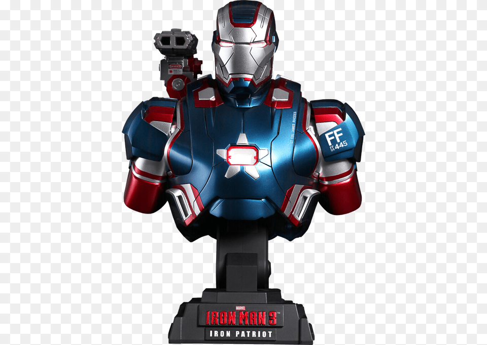 Hot Toys Iron Patriot Collectible Bust Iron Patriot Bust Hot Toys, Robot, Adult, Male, Man Free Png Download