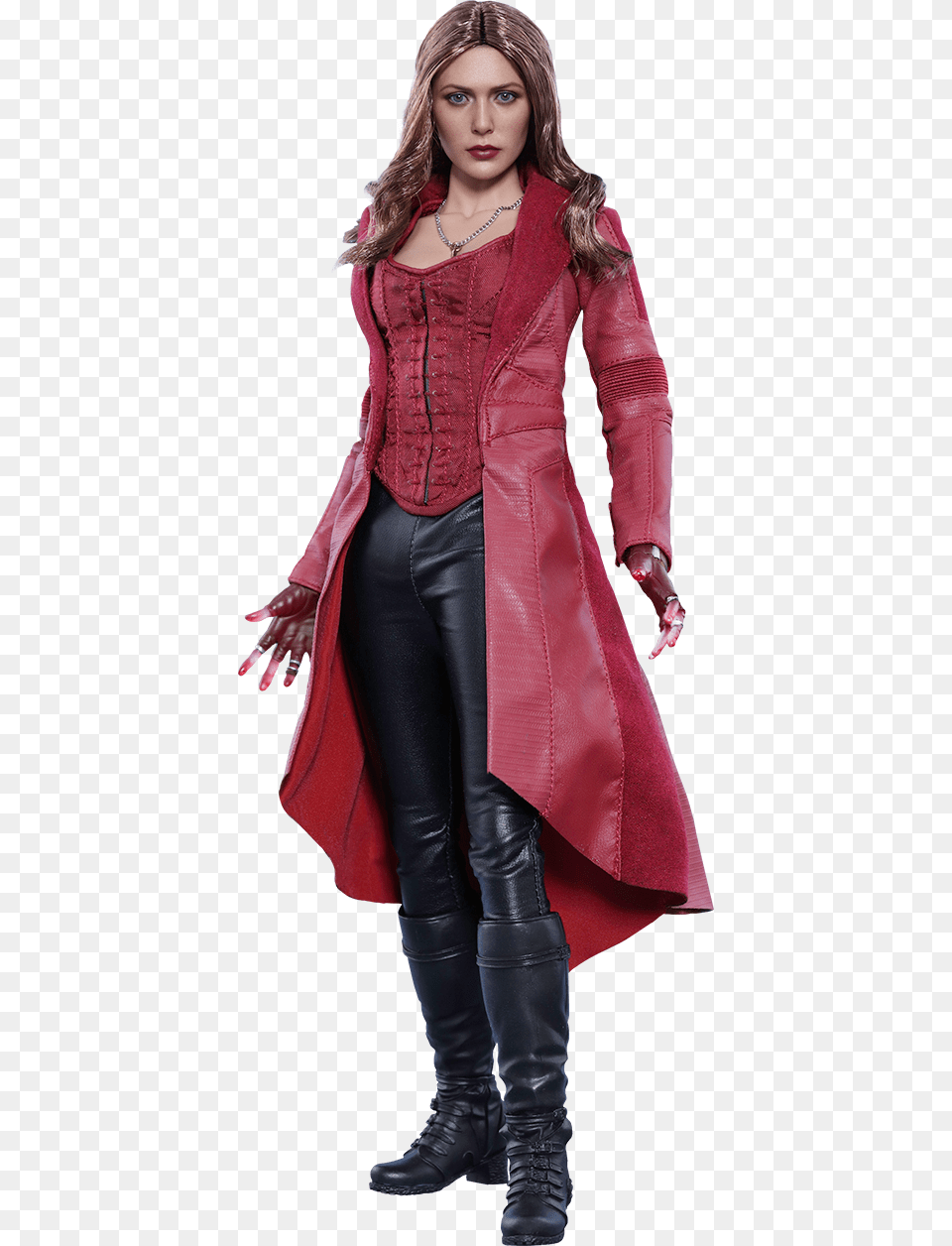 Hot Toys Scarlet Witch Sixth Scale Figure Hot Toys Captain America Civil War Scarlet Witch, Clothing, Coat, Adult, Person Free Png