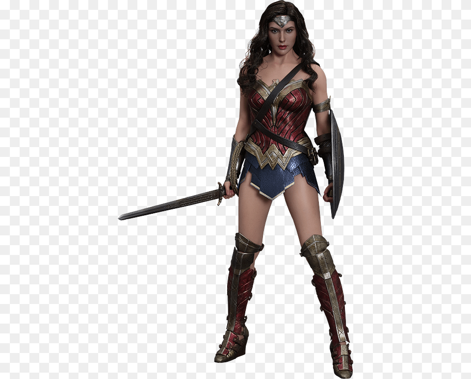 Hot Toys Wonder Woman Sixth Scale Figure Wonder Woman Gal Gadot Full Body, Clothing, Costume, Person, Sword Free Png Download