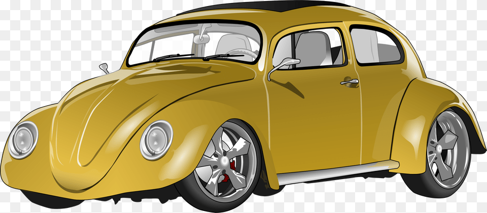 Hot Vw Svg Clip Arts Volkswagen Beetle Yellow Vector Car, Transportation, Vehicle, Machine Free Transparent Png