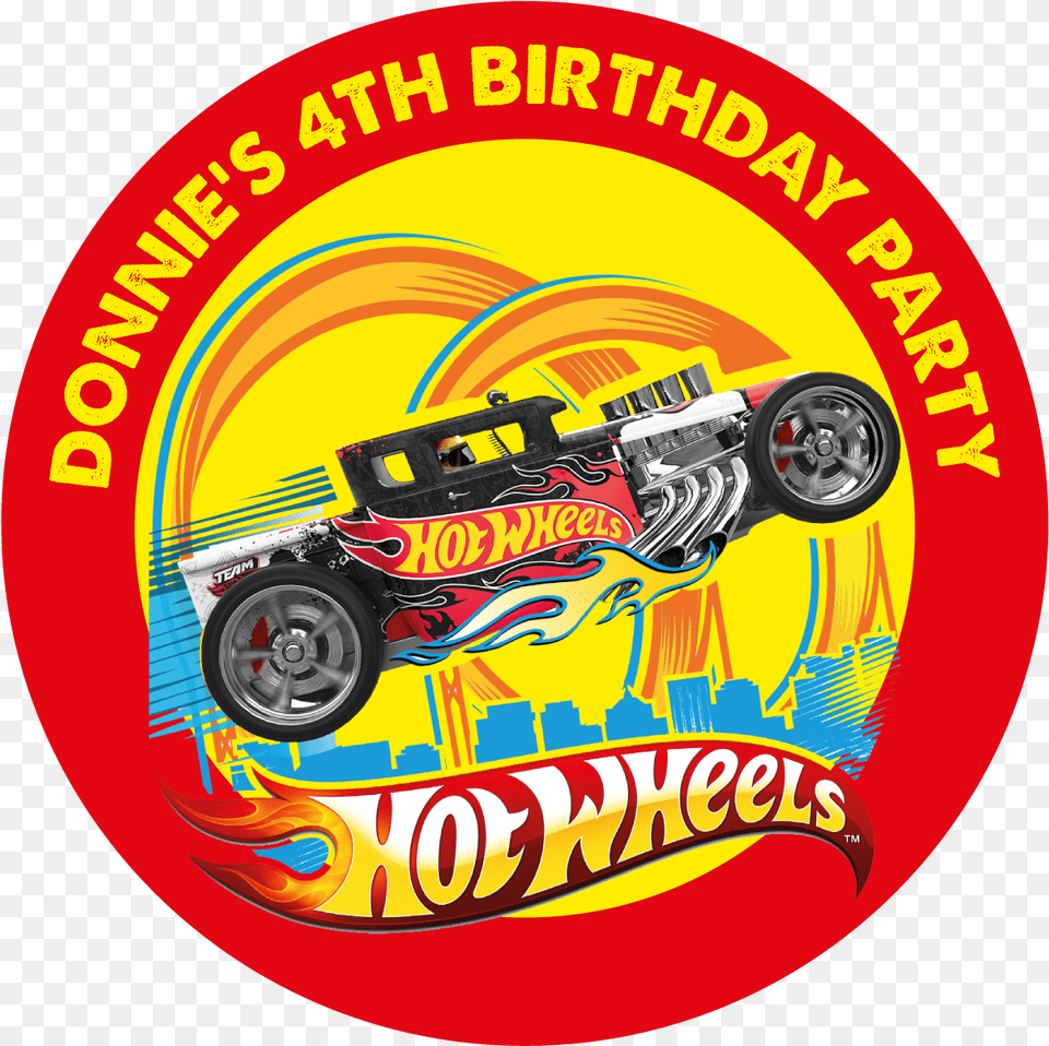 Hot Wheels Party Box Stickers Hot Wheels Birthday Sticker, Machine, Spoke, Advertisement, Car Png Image