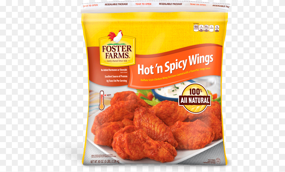 Hot Wings 80 Oz Foster Farms Chicken Wings, Food, Fried Chicken, Ketchup Free Png Download