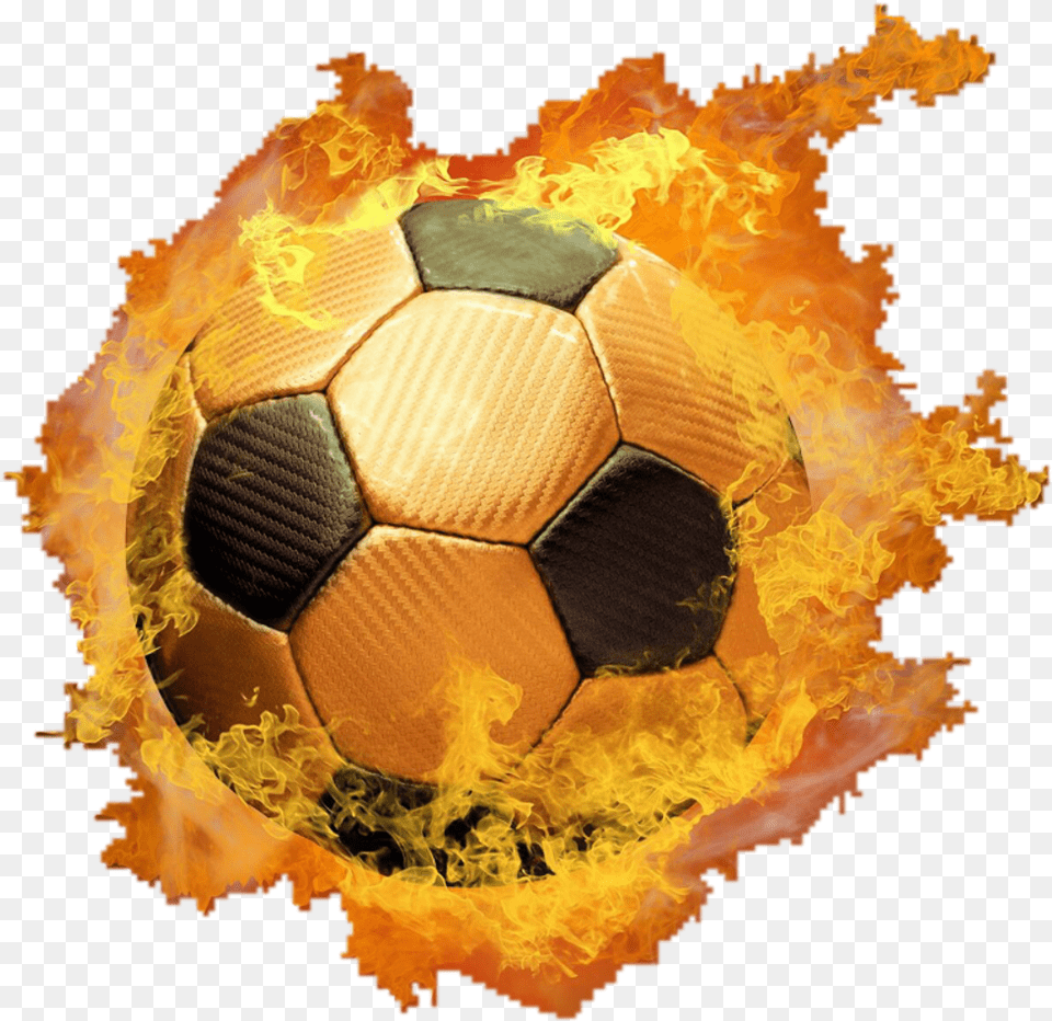 Hotball Fire Fireball Ball Circle Neon Light Lights Soccer Ball On Fire Clipart, Football, Soccer Ball, Sport, Sphere Free Png Download