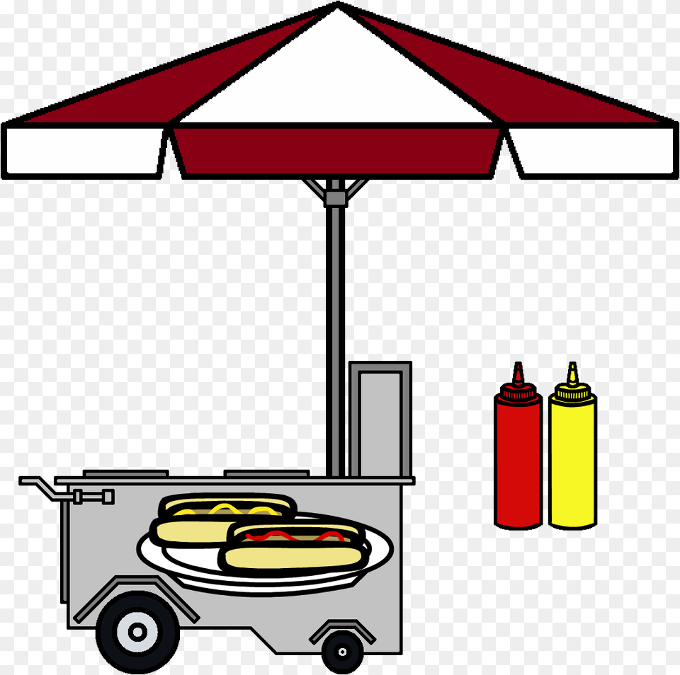 Hotdog Cartketchup And Mustard By Hot Dog Cart, Gas Pump, Machine, Pump, Wheel Free Png