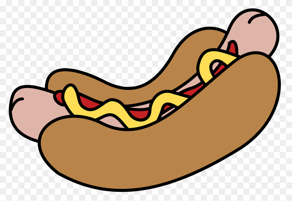 Hotdog In A Bun With Ketchup And Mustard Clipart, Food, Hot Dog, Dynamite, Weapon Png Image