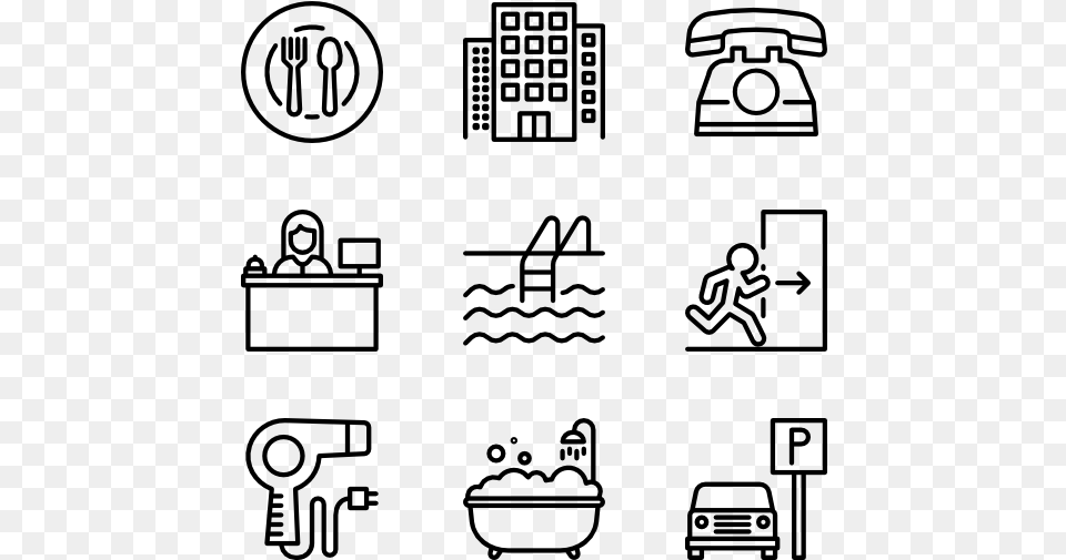 Hotel 36 Icons Hotel Icon, Gray Free Transparent Png