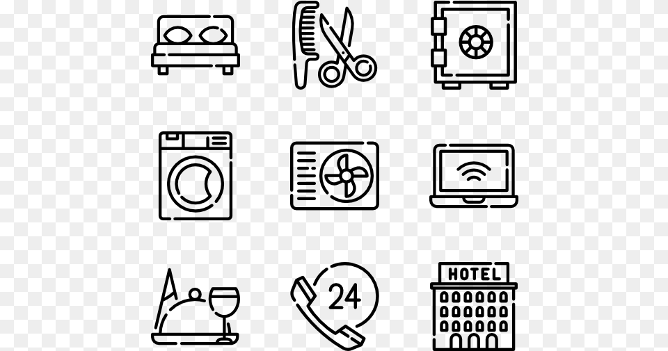 Hotel 50 Icons Design Icons, Gray Png Image