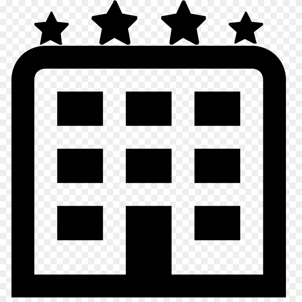 Hotel Building Icon, Gray Png
