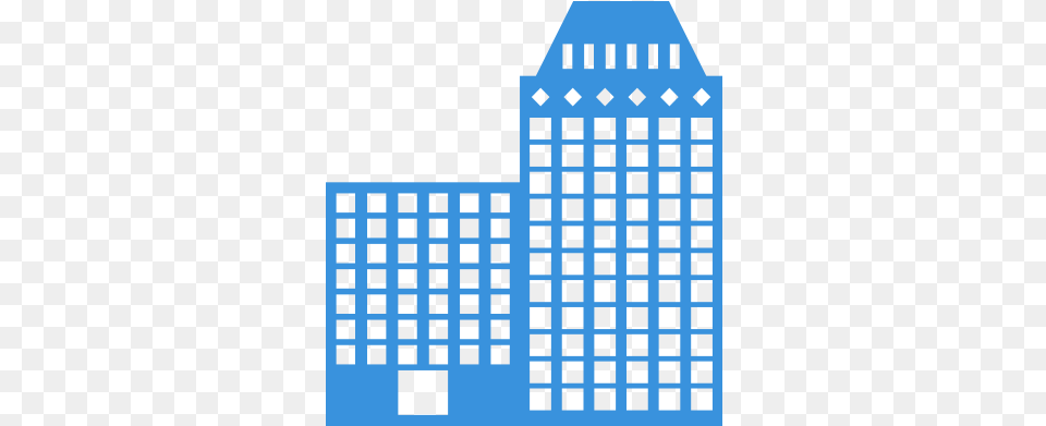 Hotel Building Icon For Kids Blue Building Icon, City, Fence, Urban, Picket Png